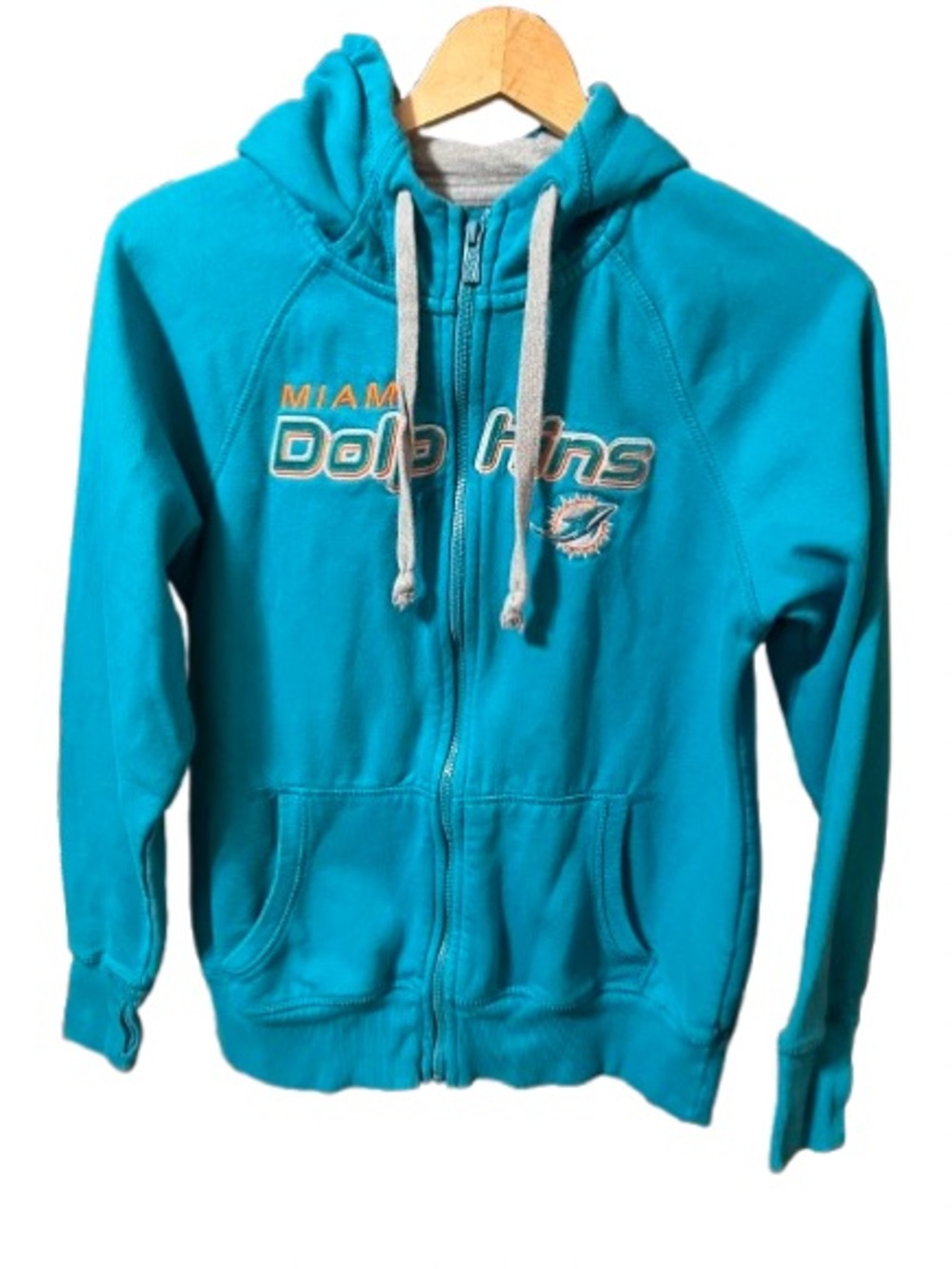 Antigua Miami Dolphins Women’s Teal Zip-Up Hoodie Jacket Size Medium